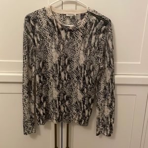 EQUIPMENT FEMME Women's snakeskin silk and cashmere crewneck sweater Size Small